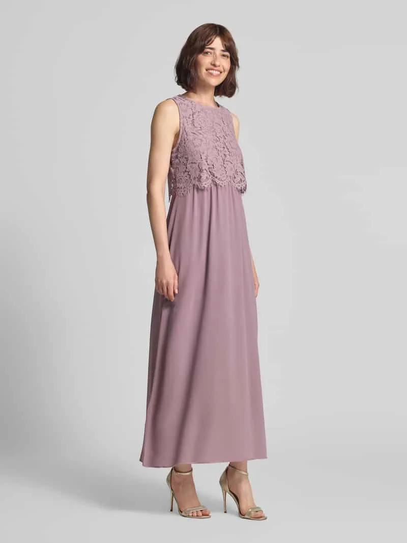 Vila Avondjurk met kant en ronde hals model 'MILINA LACE' mauve, foto 4