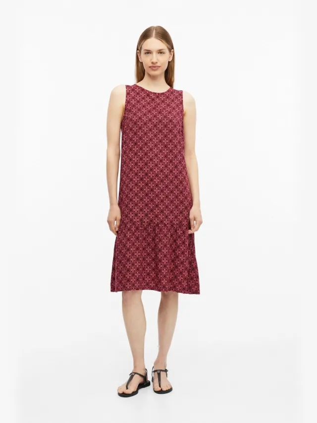 S.Oliver female - Gestreepte jurk van viscose bordeaux