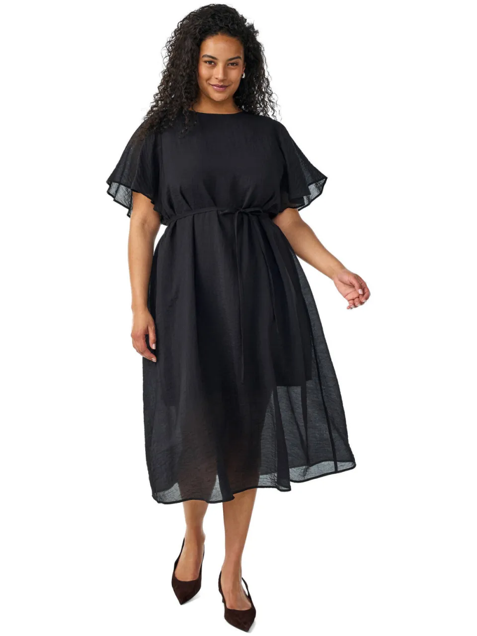 Zizzi midi jurk Plus Size - zwart