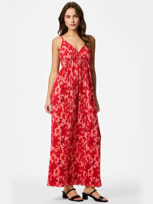 Pieces maxi jurk rood rood / roze