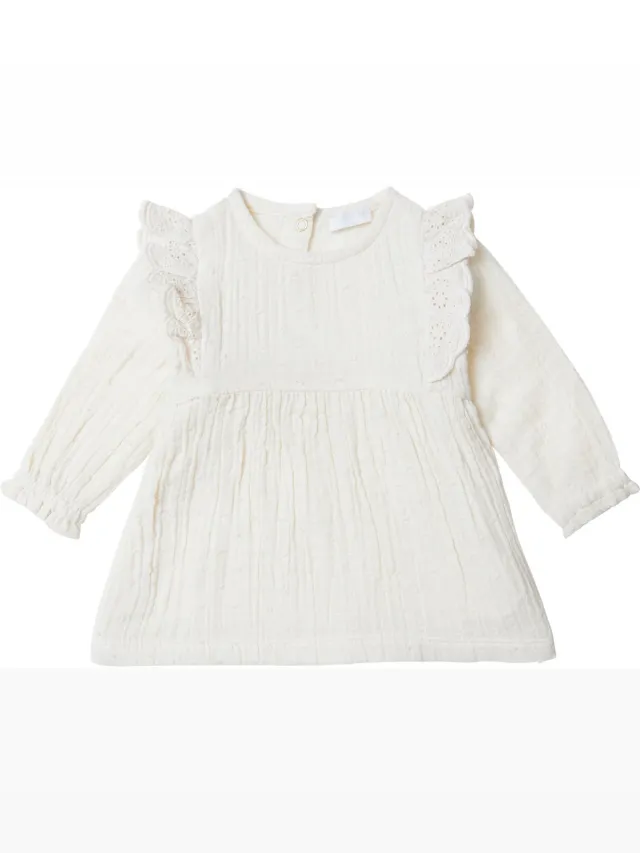 Noppies Girls Dress Cologne long sleeve Meisjes Jurk - Whitecap Gray