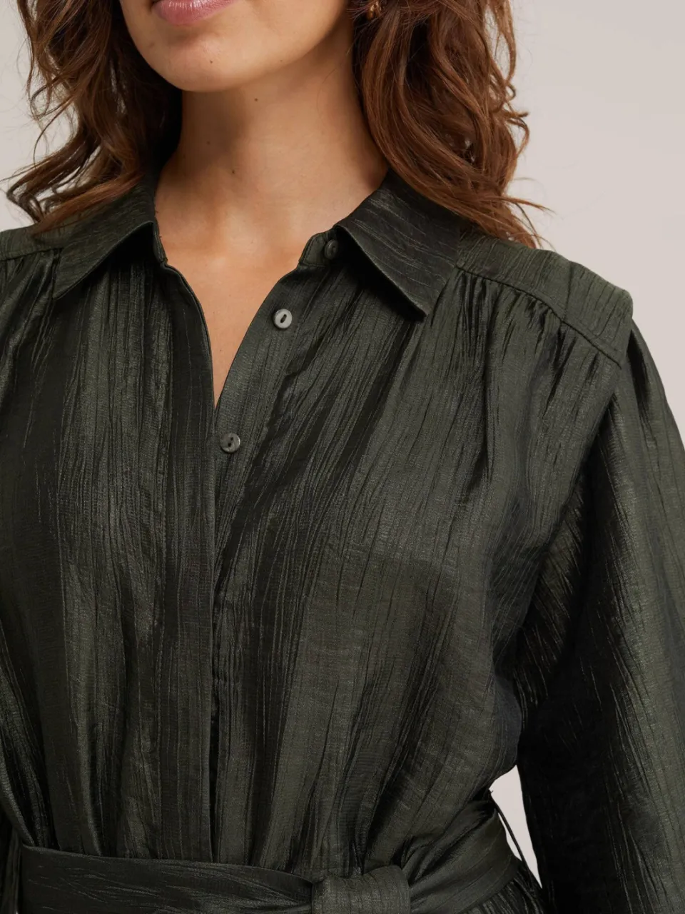 WE Fashion midi jurk - donkergroen, foto 4