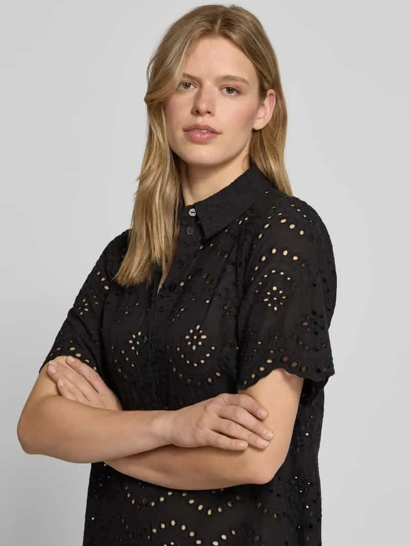 Only ONLVALAIS korte broderie jurk zwart, foto 8
