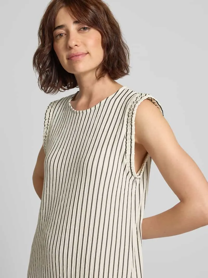 Zabaione midi-jurk met ronde hals model 'Ne44lly' ecru, foto 5