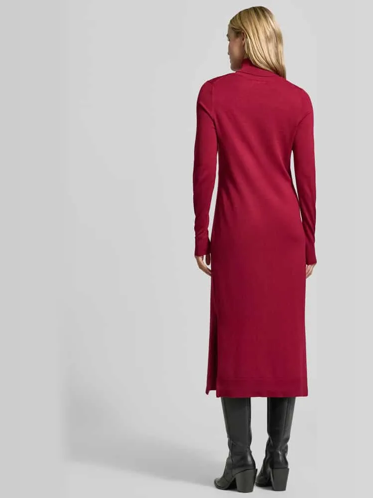 Christian Berg Woman Gebreide jurk van viscosemix met colletje donkerrood, foto 3