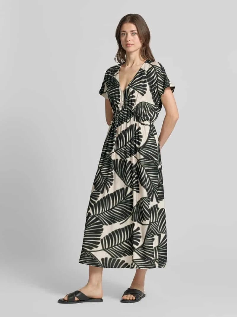 Christian Berg Woman Selection midi-jurk van viscosemix met florale all-over print zand, foto 3
