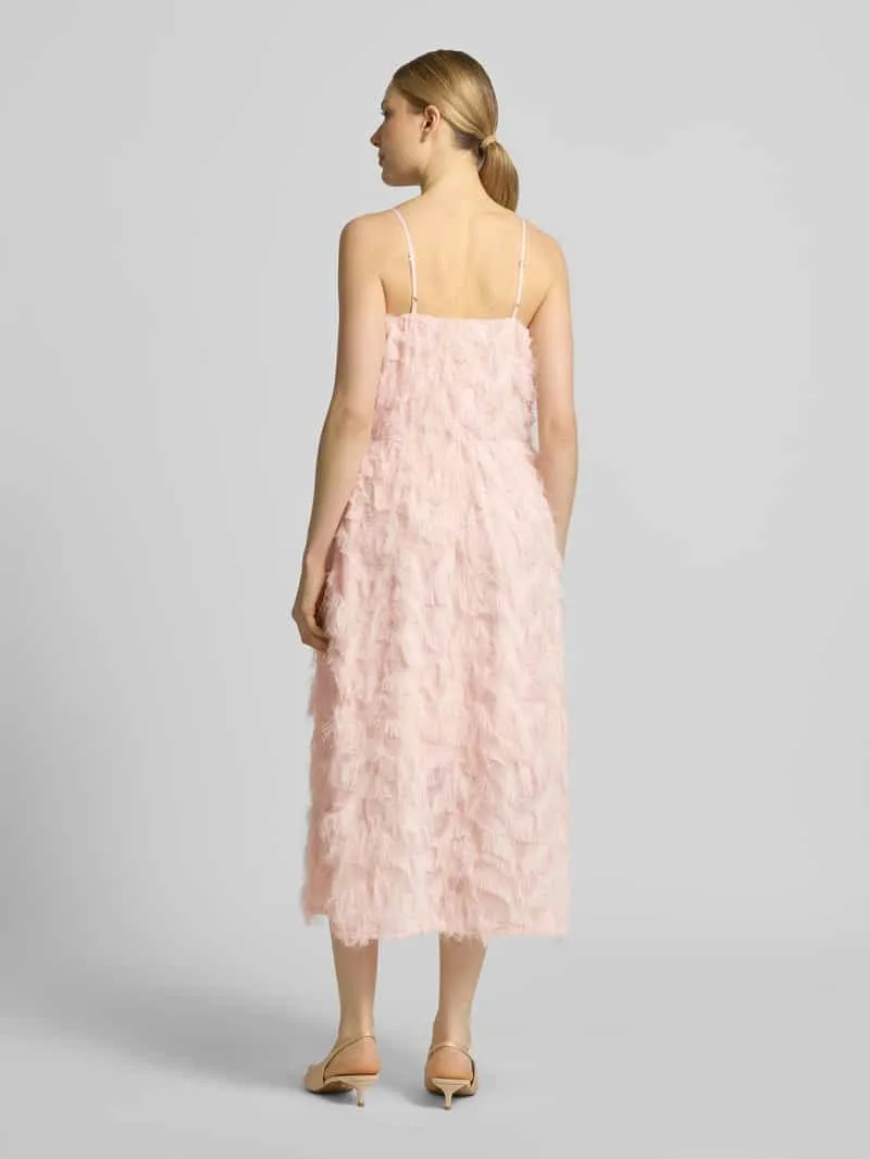 Selected Regular fit vrijetijdsjurk met franjes model 'MYLINE' roze, foto 3