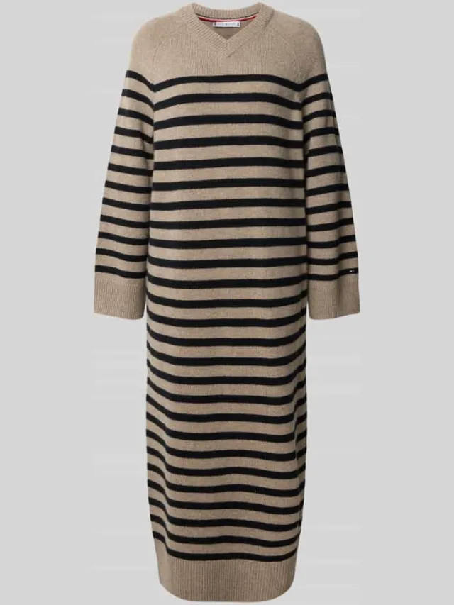 Tommy Hilfiger Rechte vrijetijdsjurk van een mix van wol en kasjmier beige, foto 2