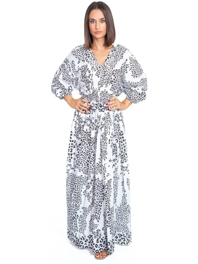 Isla Bonita By Sigris Lange Jurk Isla Bonita By Sigris Lange Midi-Jurk Wit