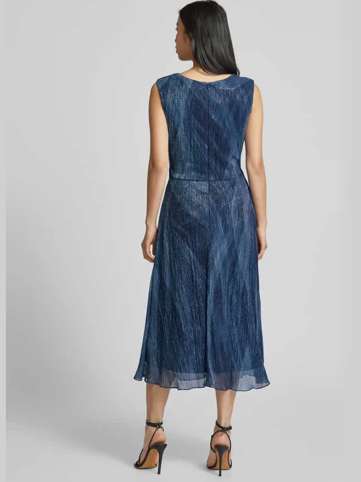 Swing Cocktailjurk met ronde hals donkerblauw, foto 2
