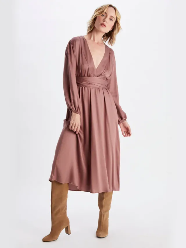Neu Nomads dames vegan Midi Jurk Venus Terracotta Donkerbruin