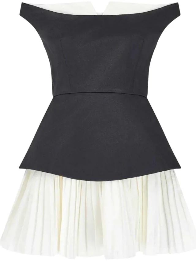 Odd Muse Dames Exclusieve No.1 Bardot Mini Jurk (Zwart/Wit), foto 2
