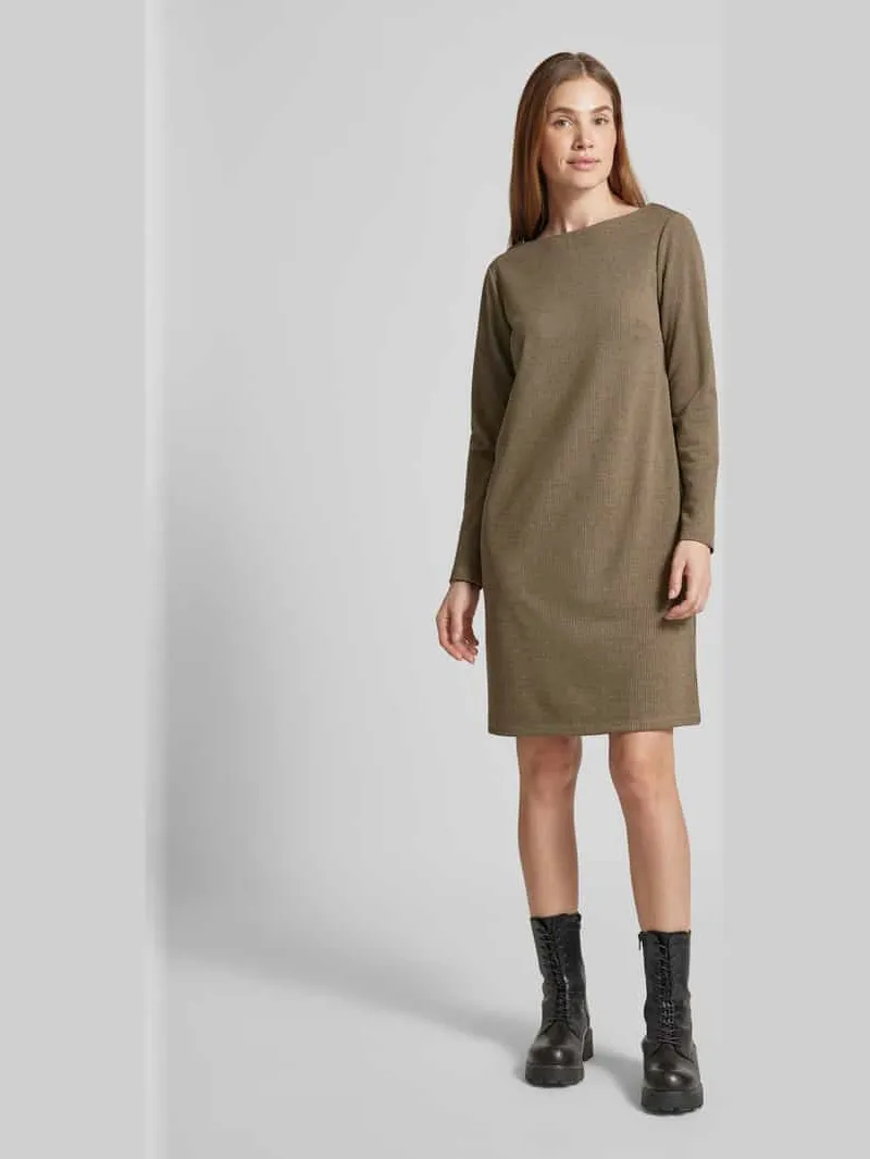 Tom Tailor Mini-jurk van jacquard met pied-de-poule en boothals beige, foto 3