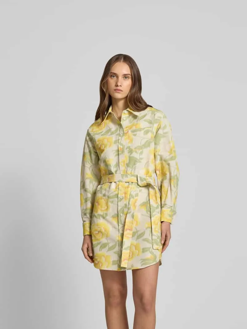 Kenzo Knielange jurk met knoopsluiting Geel