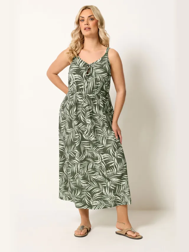 Yours Kaki Groene Keyhole Midijurk Green