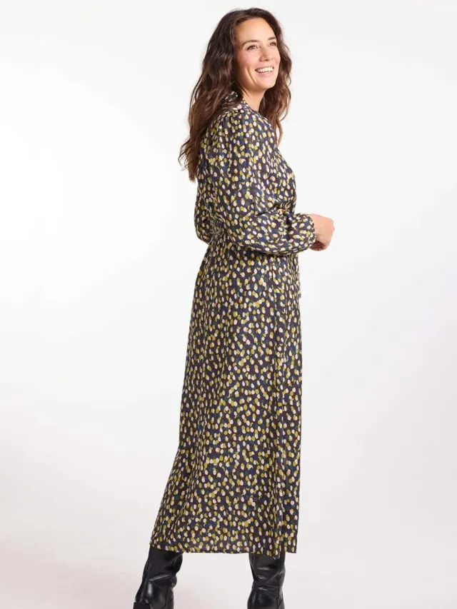 Didi Dames Dress Alinea Brown Repeat print Beige / bruin