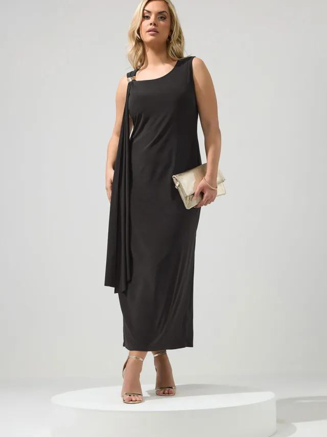 Yours London Zwarte Maxijurk Black