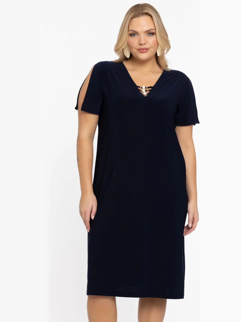 Yoek Jurk met parels | Blauw, foto 2