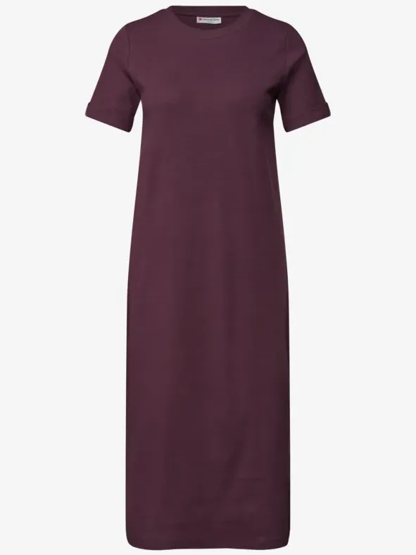 Street One Midijurk met ribbelstructuur en ronde hals rood, foto 2