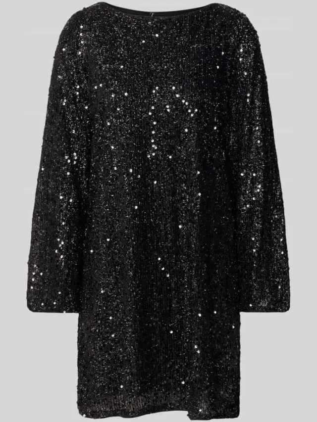 Vero Moda Soepele avondjurk met pailletten, model 'NAJA' zwart, foto 2