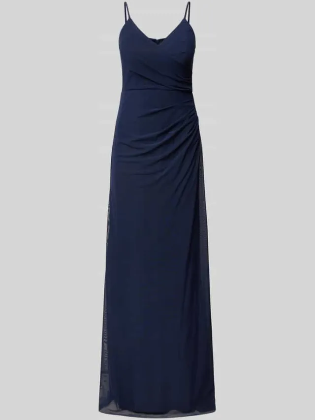 TROYDEN COLLECTION Avondjurk met plooien opzij marineblauw, foto 2