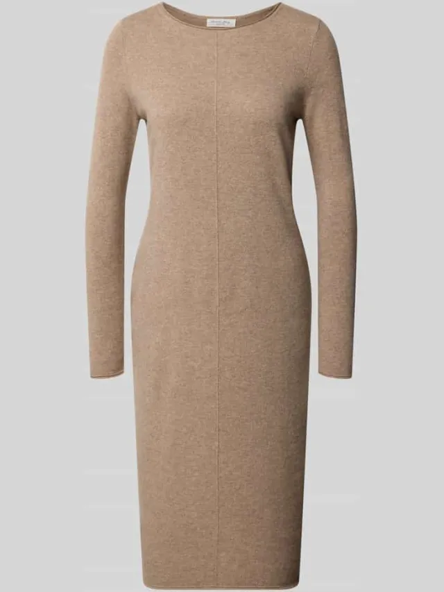 Christian Berg Woman Slim fit jurk van puur kasjmier in tricotlook roodbruin gemêleerd, foto 2