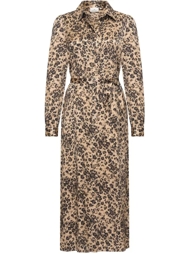 HV Society jurk champagne met luipaardprint en strikceintuur voor dames - M (38)