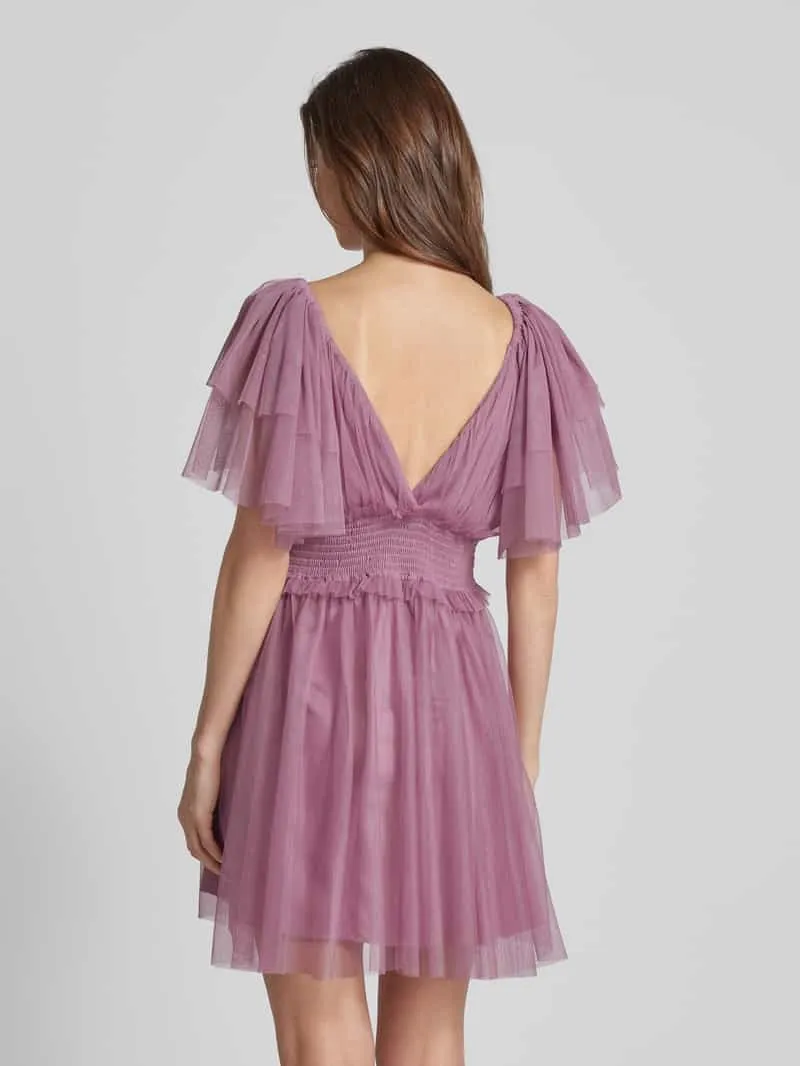 Lace & Beads Cocktailjurk met V-hals rosé, foto 4