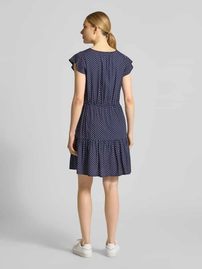 Gap Mini-jurk van zuivere viscose met V-hals Donkerblauw