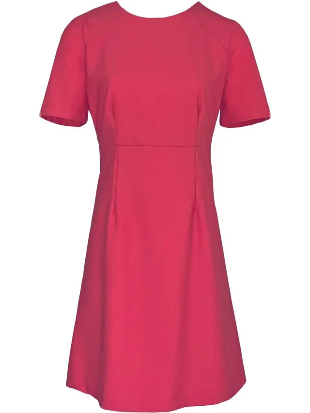 Twin Set Twinset • belijnde roze jurk met korte mouwen • maat 38 (IT44)