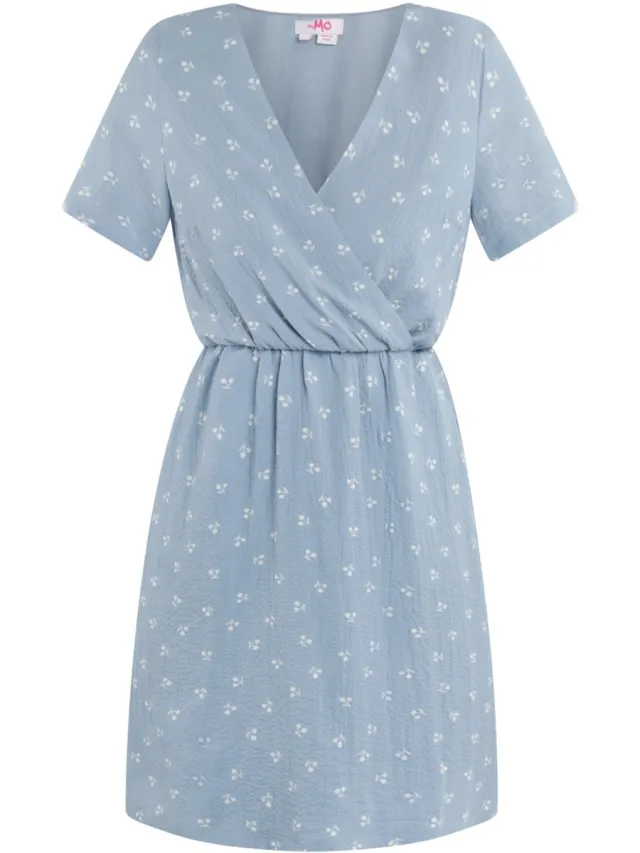 MyMo Jurk met bloemenprint blauw