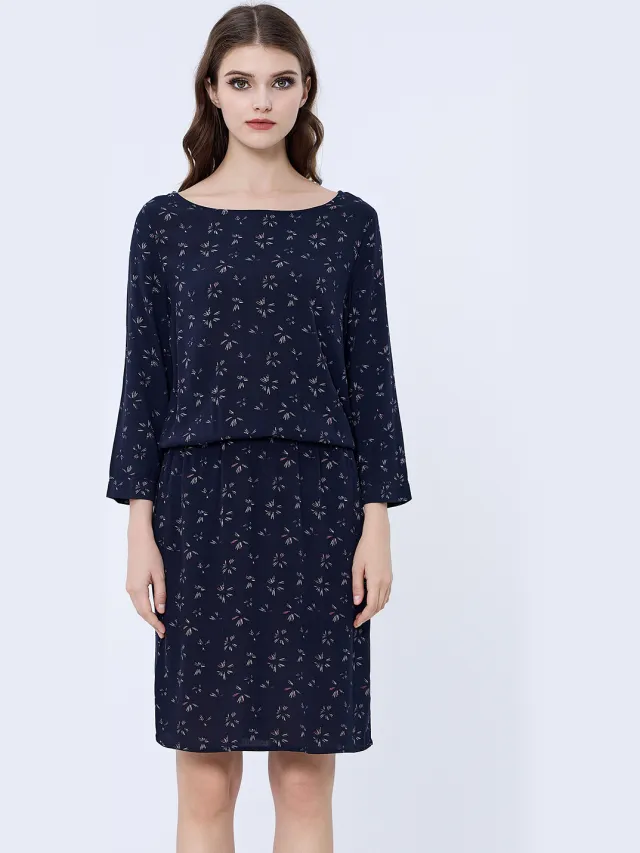 S&J Weekends Gedrukte tuniekjurk Blauw