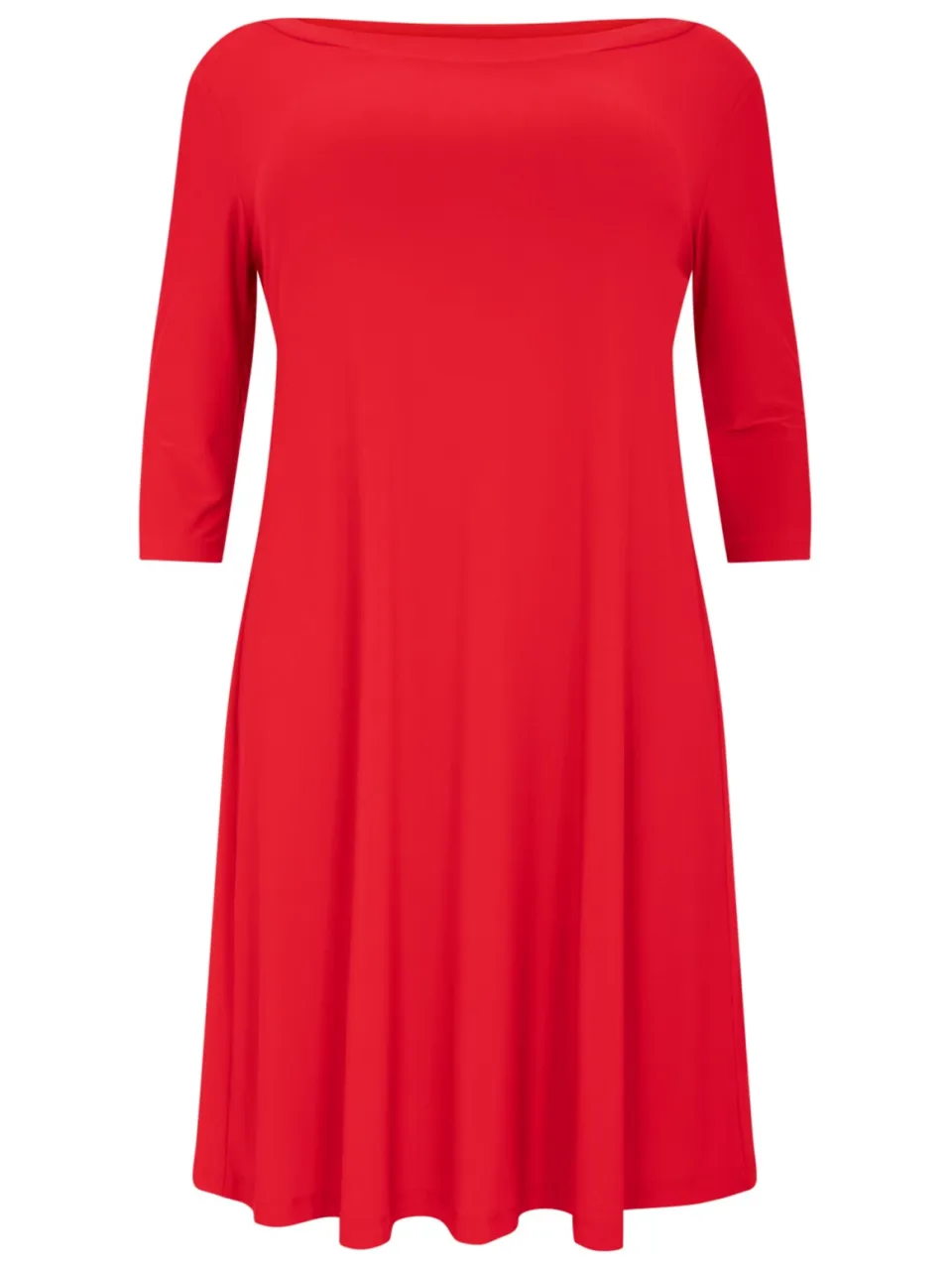 Yoek Jurk met boothals | Rood, foto 3