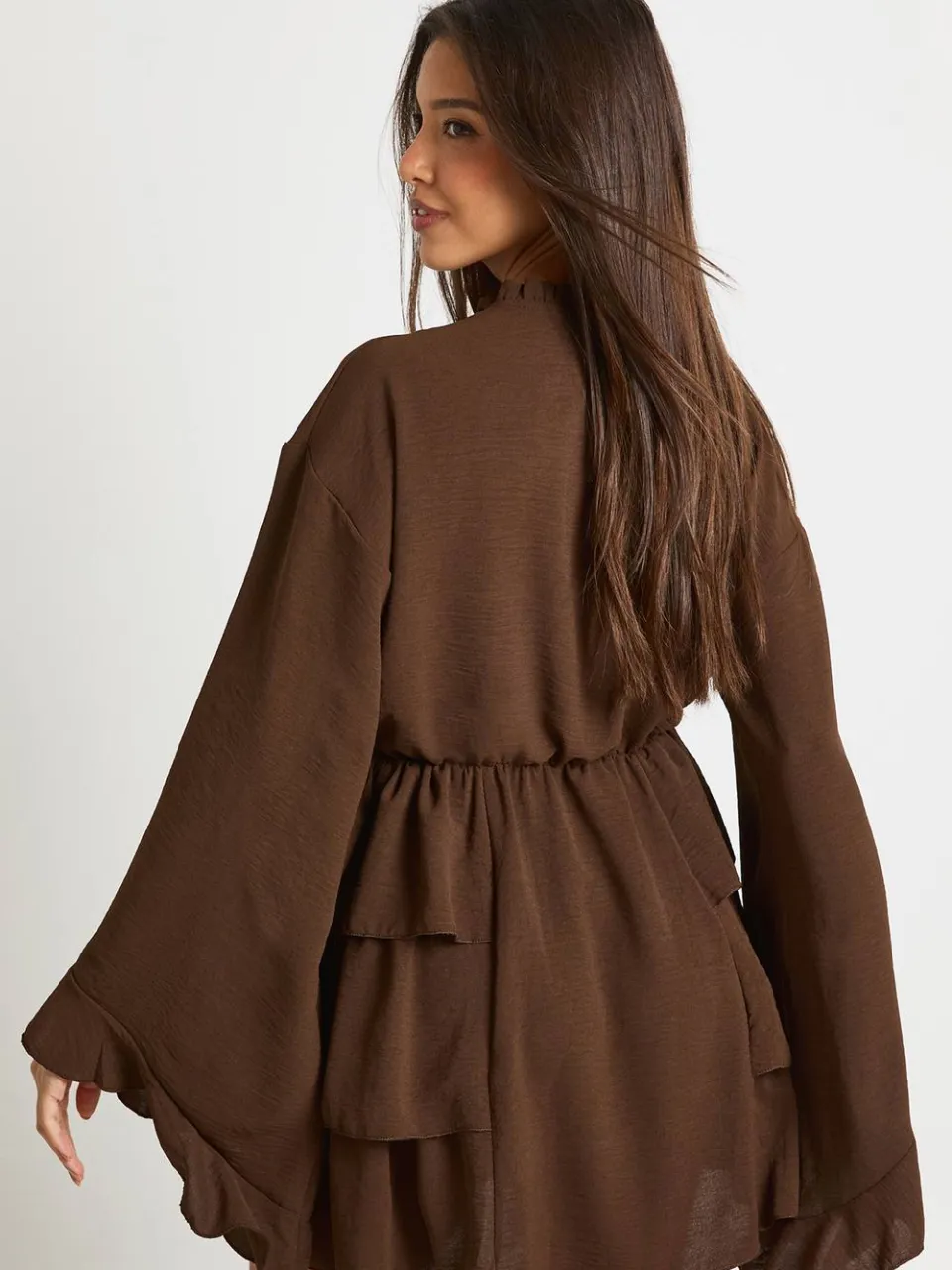 boohoo Dames Gehamerde shirtjurk met zakdetail zwart, foto 3