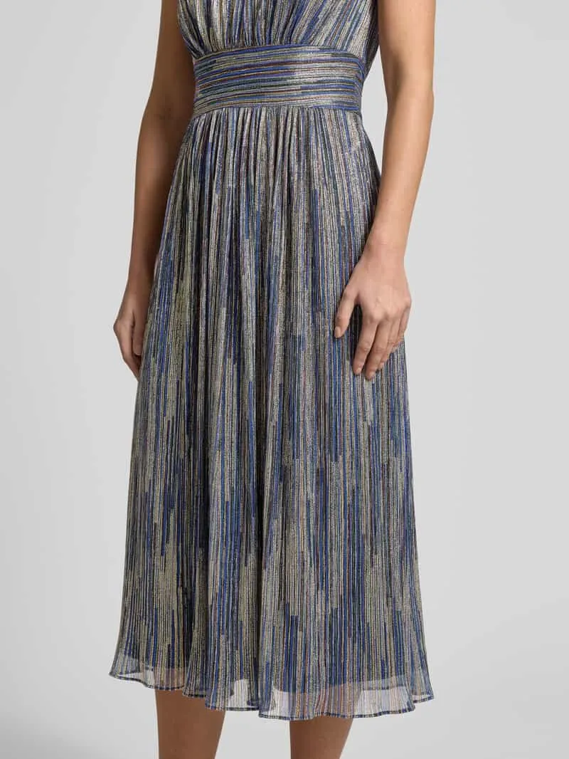 Swing Cocktailjurk met ronde hals blauw, foto 2
