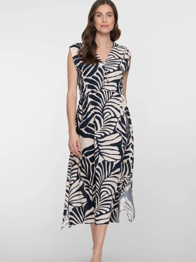 Geisha zomerjurk donkerblauw Donkerblauw/ecru
