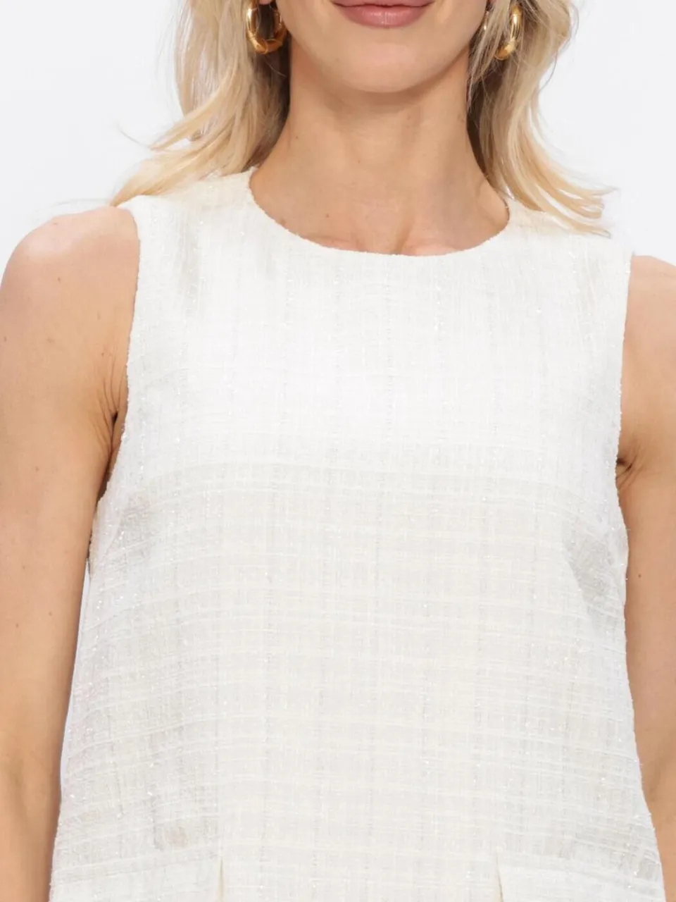 Y.A.S. YAS Dames Jurken Yasjose Sl Boucle Dress - Gebroken Wit, foto 4
