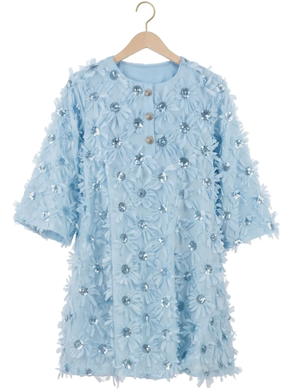 Y.A.S. YAS Dames Jurken Yasabelone 3/4 Dress - Lichtblauw, foto 2