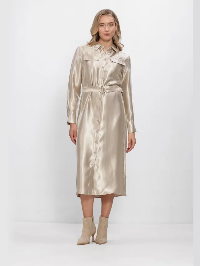 Freebird Dames Jurken Wv-shiny-twill-vis-26-1 - Goud