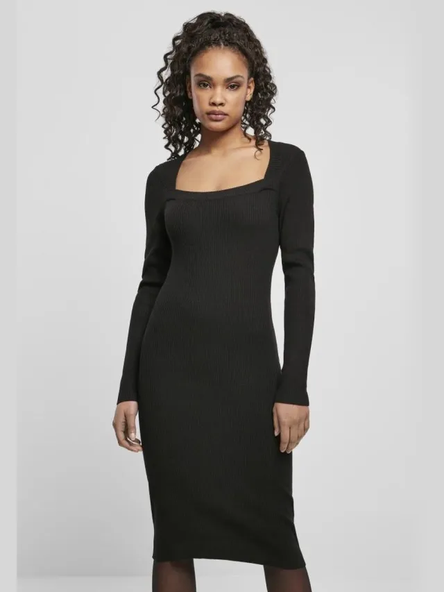 Urban Classics Long Knit Lange jurk - 5XL - Zwart