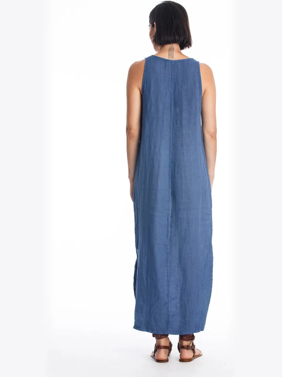 RAVENS VIEW IBIZA dames vegan Midi Jurk Winona Indigoblauw donkerblauw, foto 2