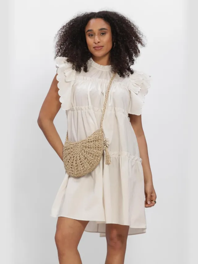 Object Dames Jurken Objhope S/l Dress - Ecru