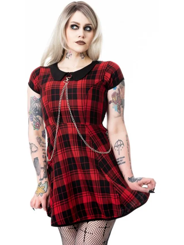 Heartless Ebbani Dress Dames Mini-jurk - rood/zwart