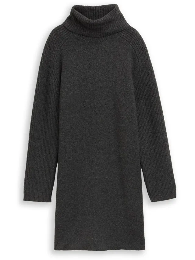 Tom Tailor Denim - Mini-jurk met col - Shale Grey Melange