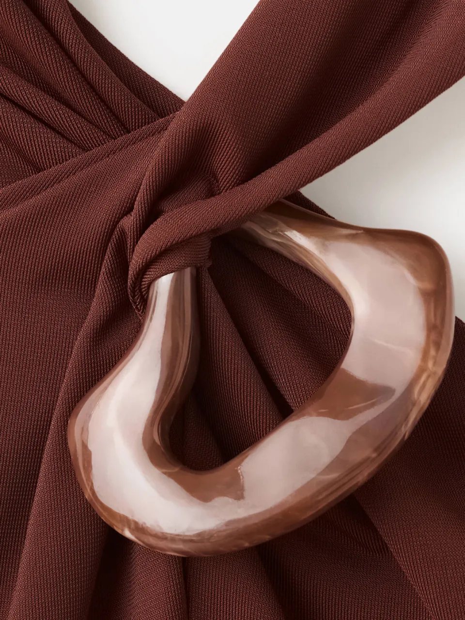 Mango halter midi jurk - roodbruin, foto 6