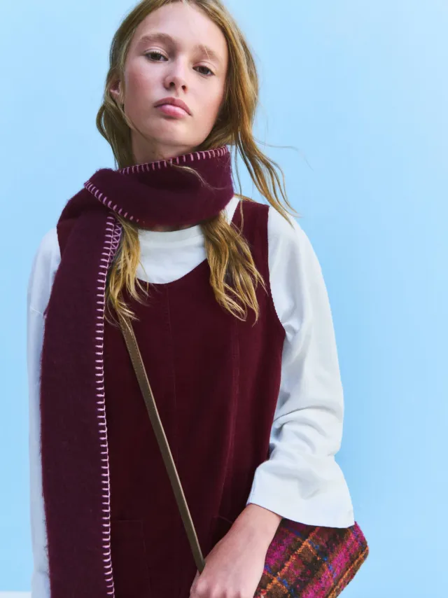 Mango overgooier met corduroy details donkerrood, foto 3