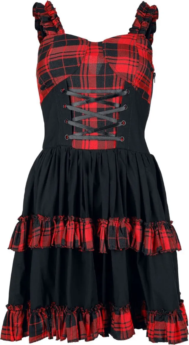Heartless Parisa Dames Mini-jurk - zwart/rood