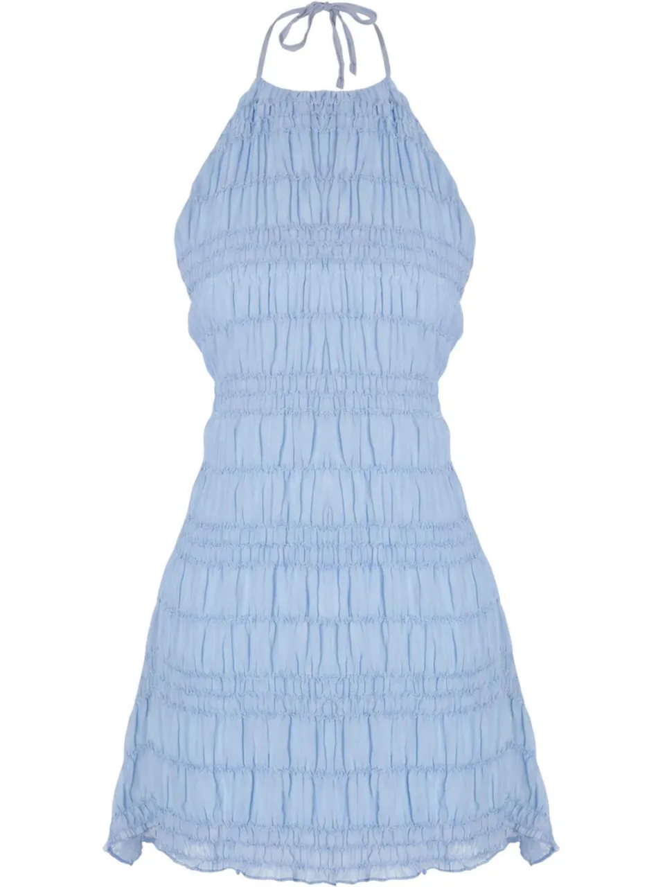Trendyol TRENDYOLMİLLA Dames Blauw Effen Extra Kort / Super Mini Mouwloos Strandkleding Recht Strandjurken, foto 2