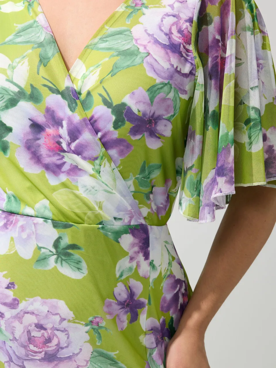 Yours London Groene Wikkeljurk Met Bloemenprint, foto 5