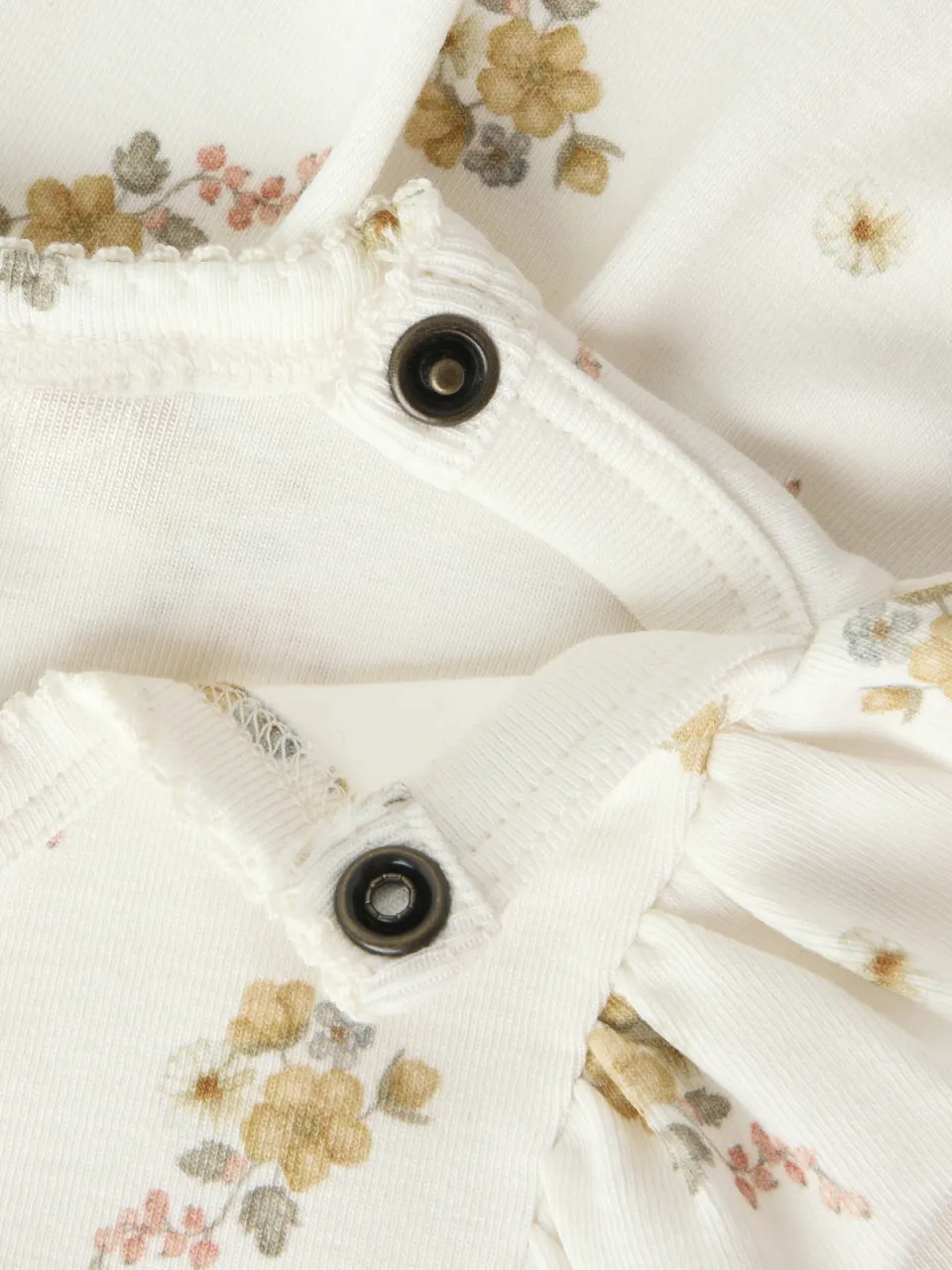 Lil' Atelier gebloemde babyjurk met romper ecru, foto 4